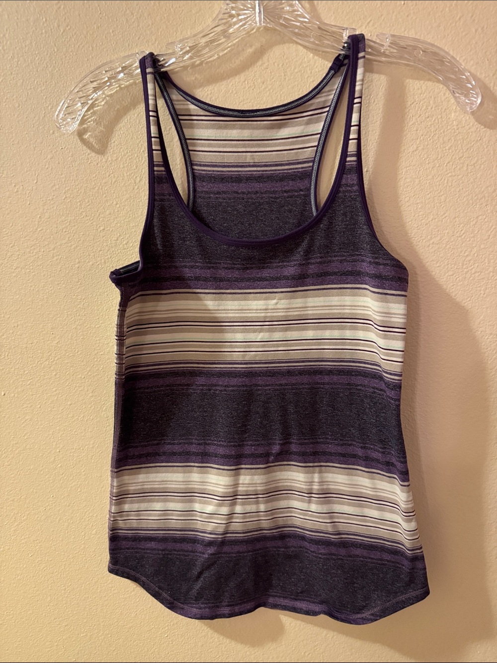 lululemon athletica Striped Double‑Strap Tank in Purple, White and Gray